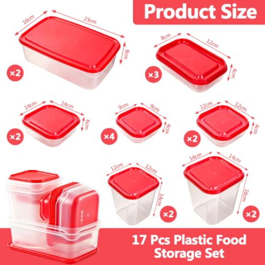 17Pcs Plastic Food Storage Set - đánh giá và giá Storage Food Prep