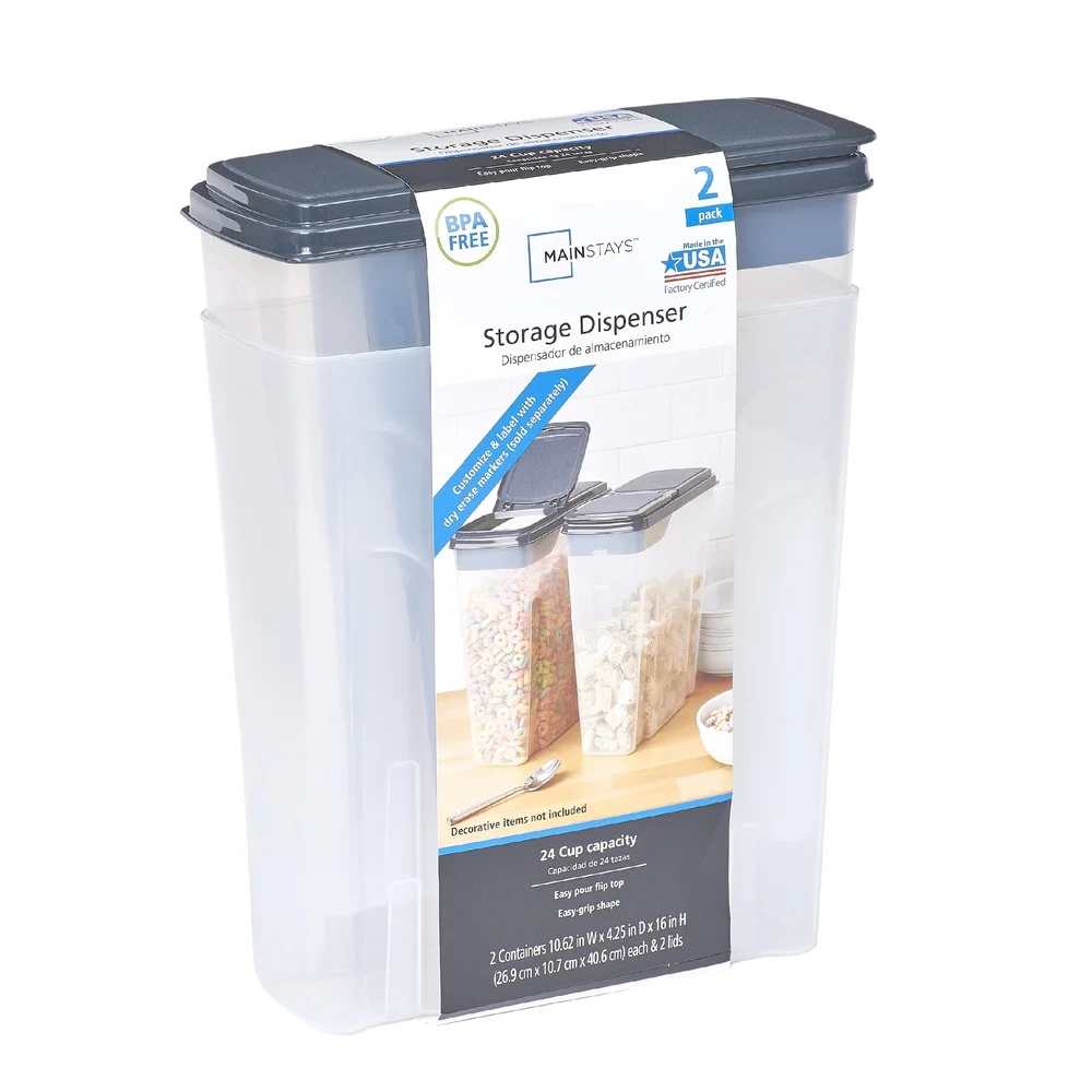 2-Pack Plastic Cereal Dispense - đánh giá và giá Food Storage Quart Containers