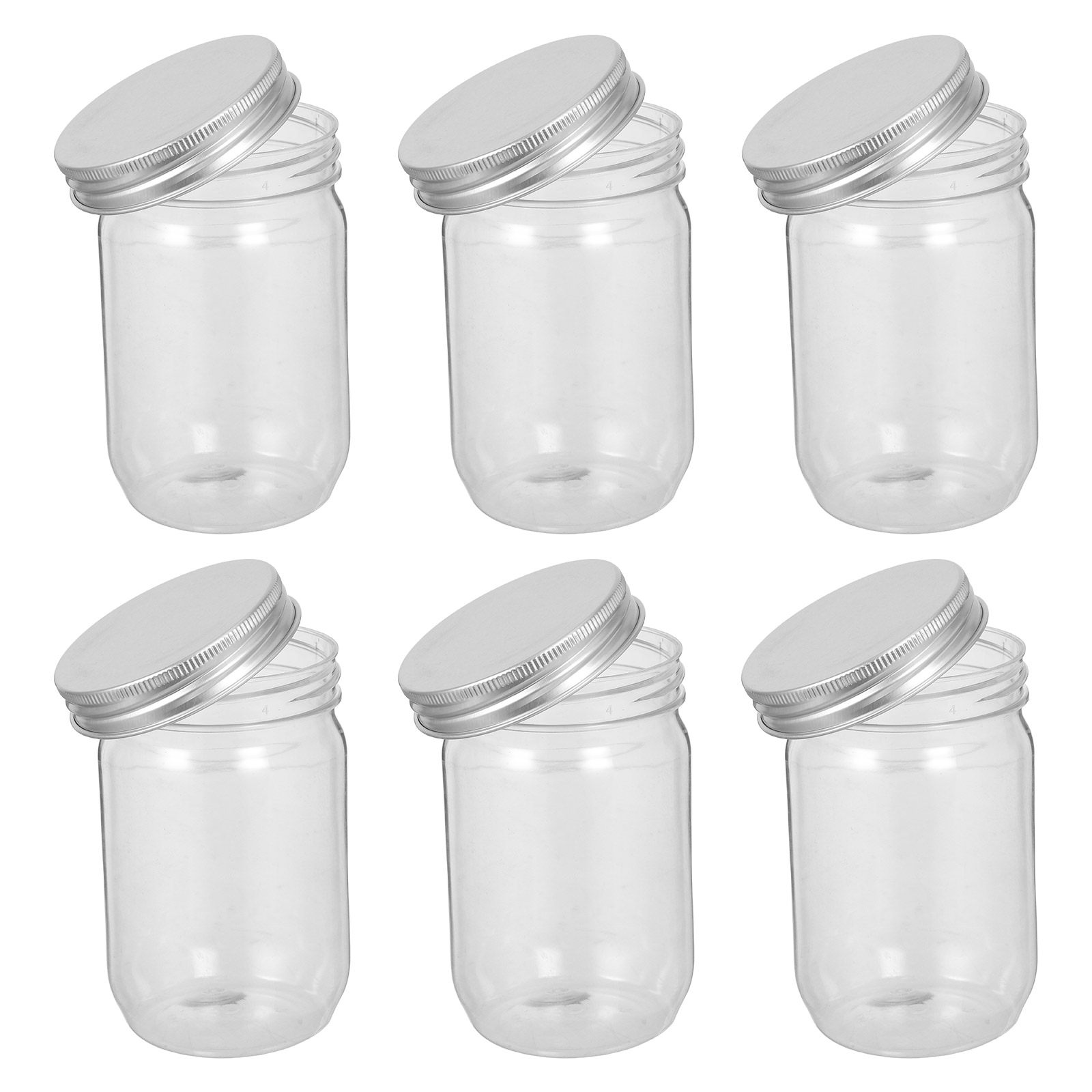 6Pcs Clear Plastic Mason Jars  - đánh giá và giá Food Storage Lid